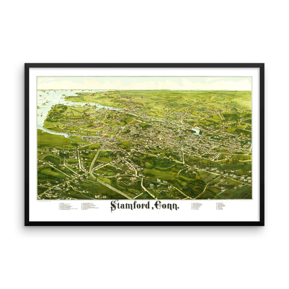 Stamford, CT 1883 Framed - Available at KNOWOL