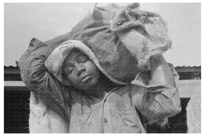 Stevedore with Sack of Oysters Olga Louisiana 1938 - Available at KNOWOL