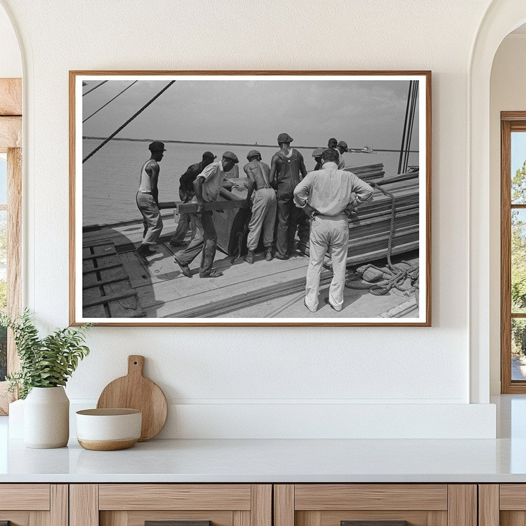 Stevedores at Work on El Rito Bow Louisiana 1938 - Available at KNOWOL