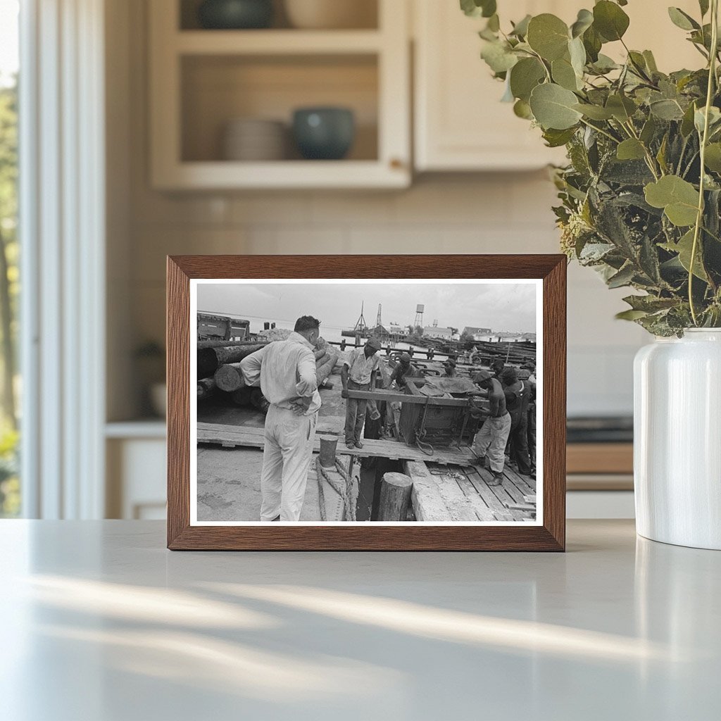 Stevedores Loading Stove on Packet Boat Burrwood 1938 - Available at KNOWOL