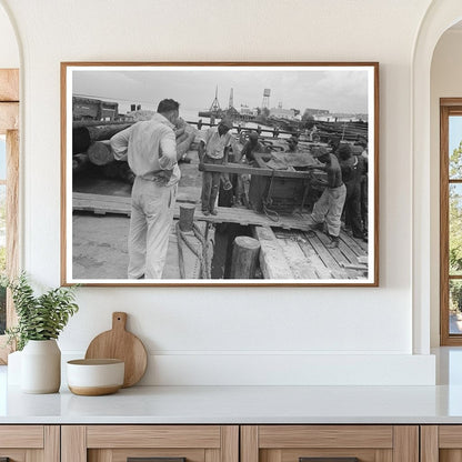 Stevedores Loading Stove on Packet Boat Burrwood 1938 - Available at KNOWOL