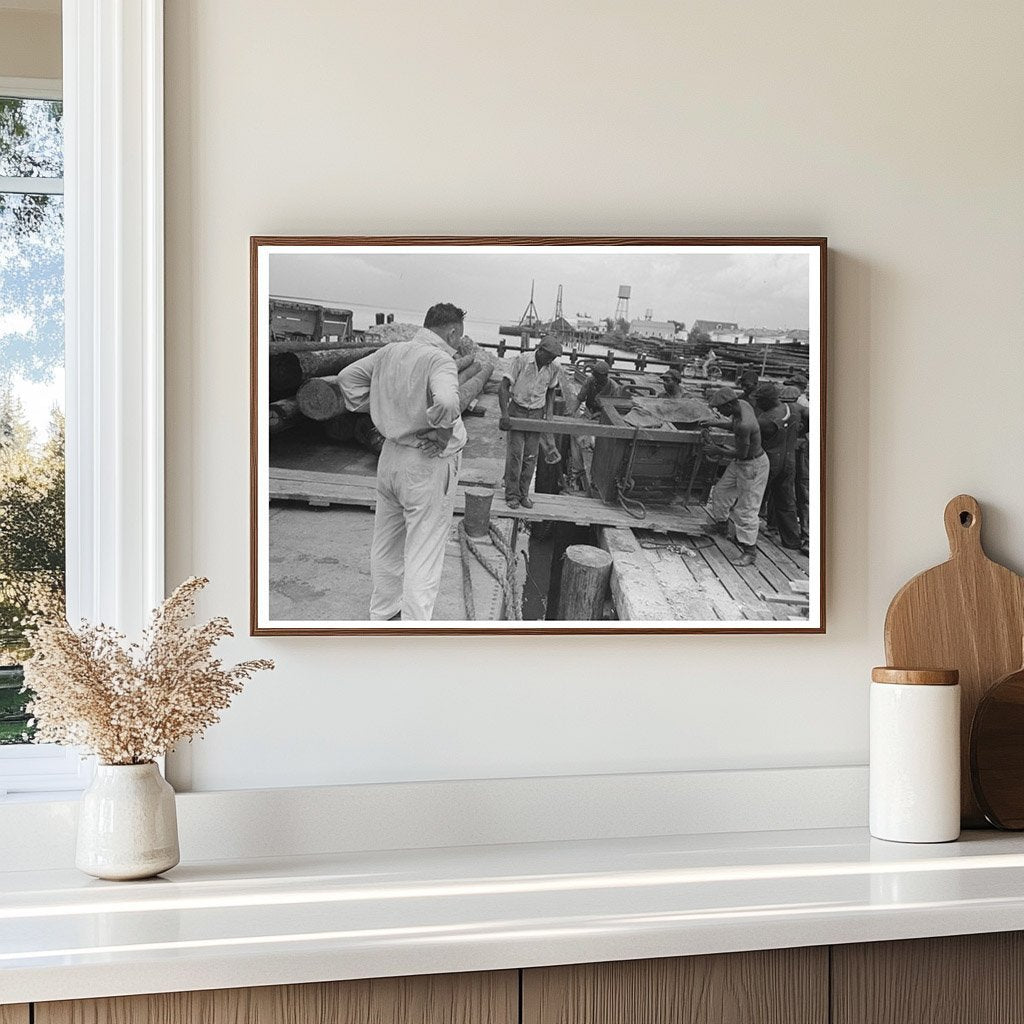 Stevedores Loading Stove on Packet Boat Burrwood 1938 - Available at KNOWOL