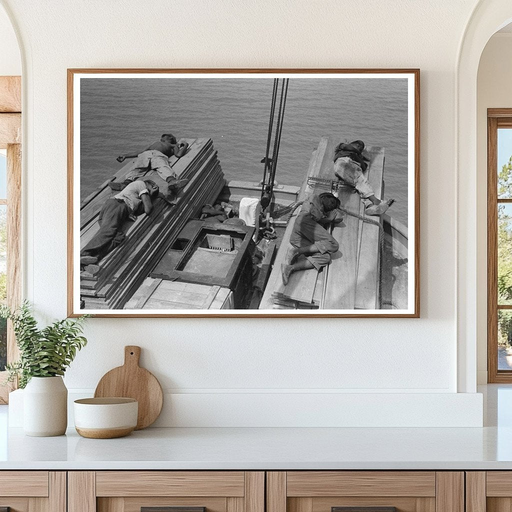 Stevedores Rest on El Rito Boat Mississippi River 1938 - Available at KNOWOL