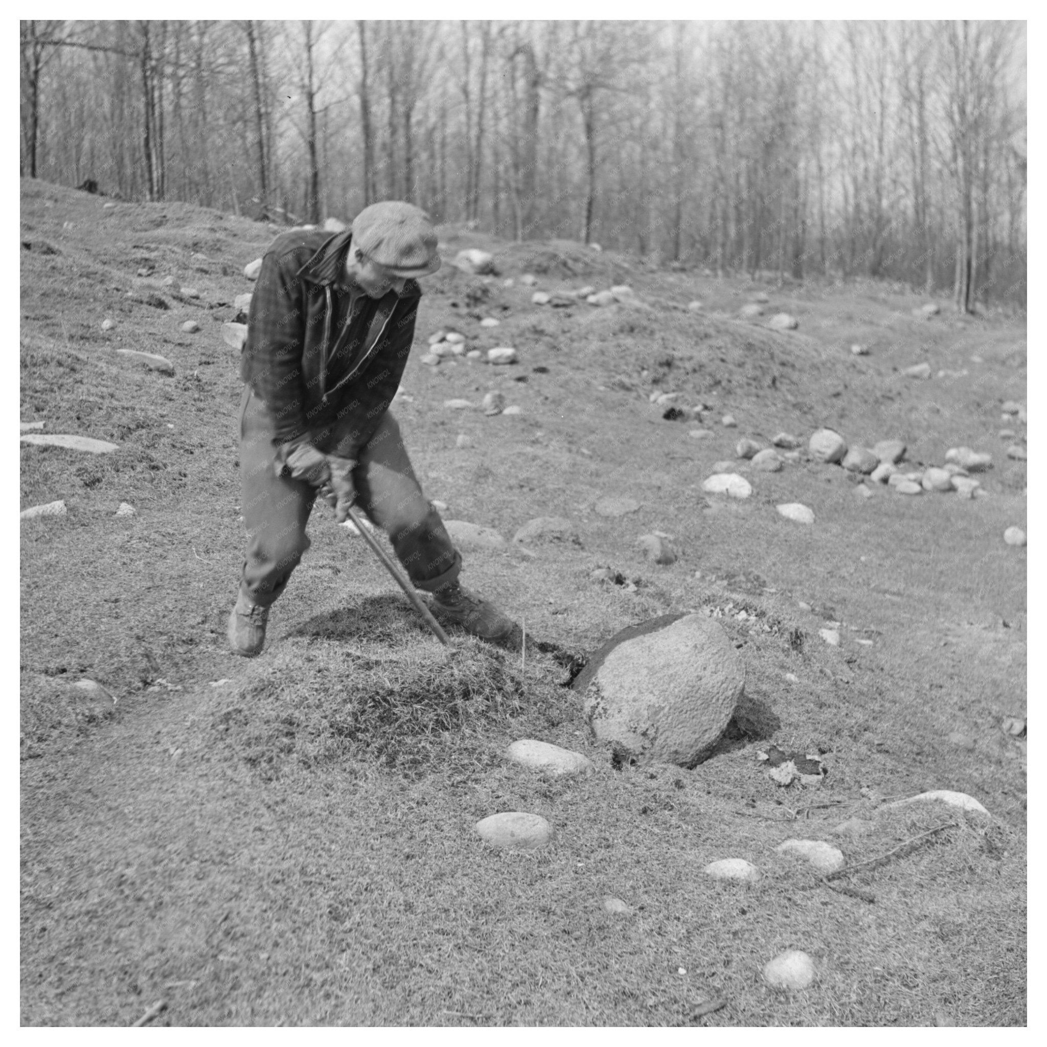 Stone Removal from Cut - Over Land Caspian Michigan 1937 - Available at KNOWOL