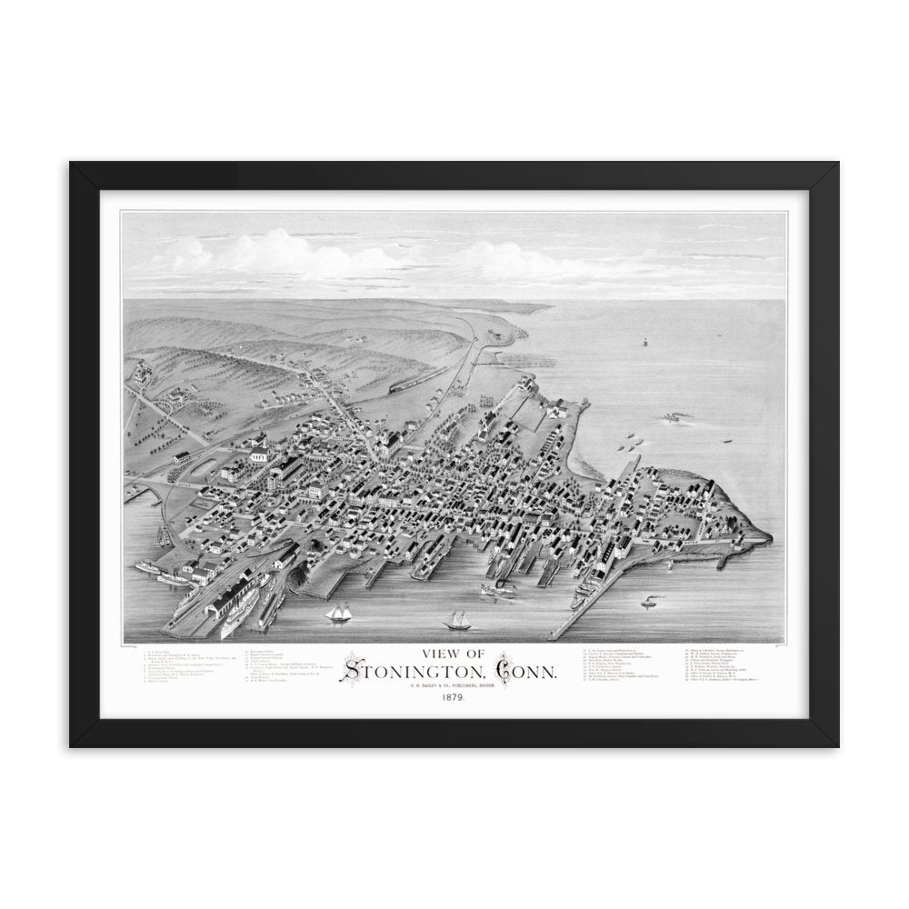 Stonington, CT 1873 Framed - Available at KNOWOL