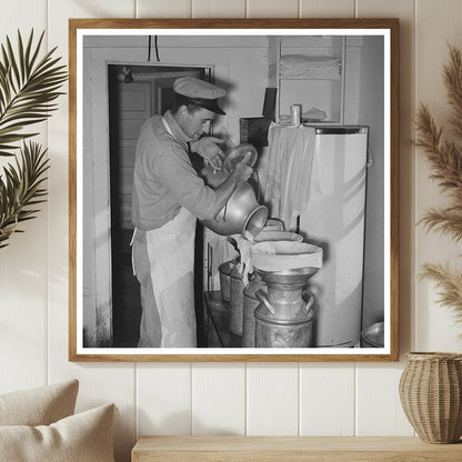 Straining Milk at Dairy Farm in Tom Green County 1939 - Available at KNOWOL