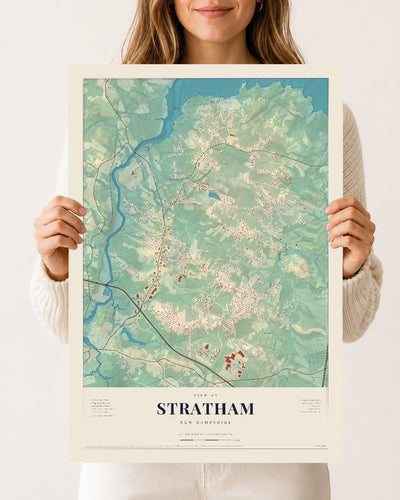 Stratham, New Hampshire map print, 12 x 18 archival matte print
