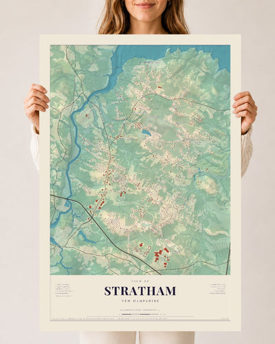 Stratham, New Hampshire map print, 24 x 36 archival matte print