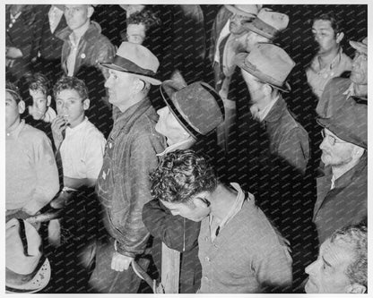 Street Meeting in Mexican Town California 1938 - Available at KNOWOL