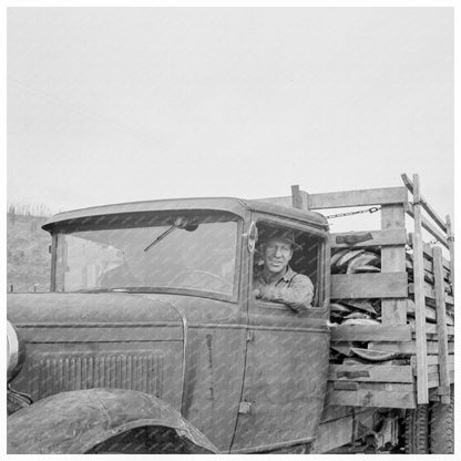 Stump Farmer Transporting Slab Wood in Idaho 1939 - Available at KNOWOL