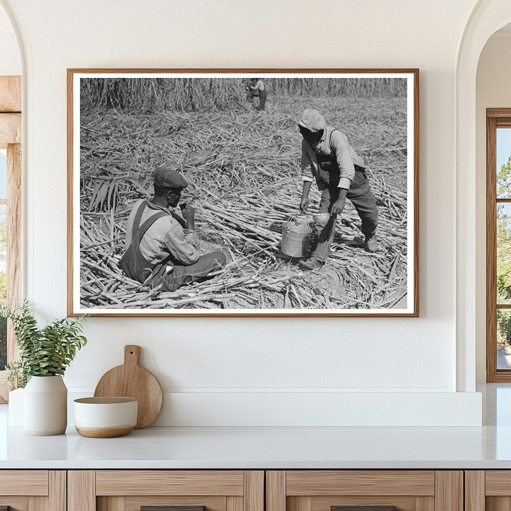 Sugarcane Worker Drinking Water Louisiana October 1938 - Available at KNOWOL