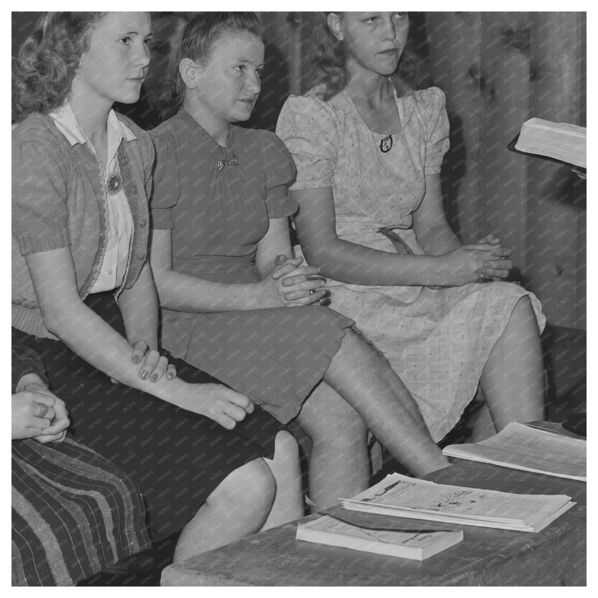 Sunday School Class in Woodville California 1942 - Available at KNOWOL