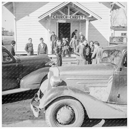 Sunday Service for Migrants in Tranquillity California 1939 - Available at KNOWOL