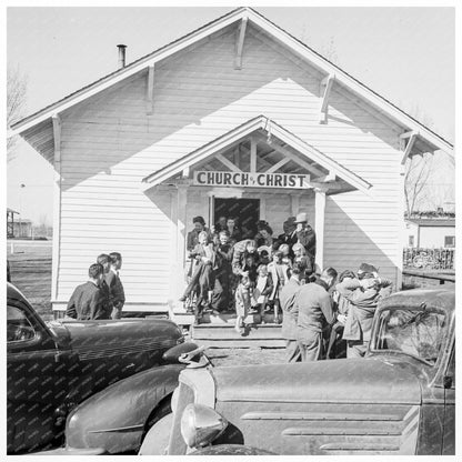 Sunday Service of Migrants in Tranquillity California 1939 - Available at KNOWOL