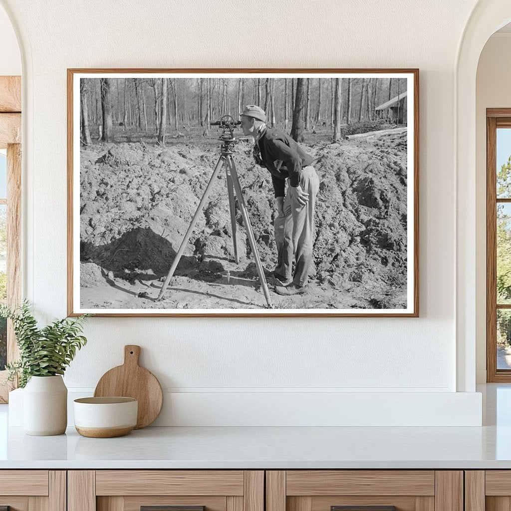 Surveyor at Chicot Farms Arkansas January 1939 - Available at KNOWOL