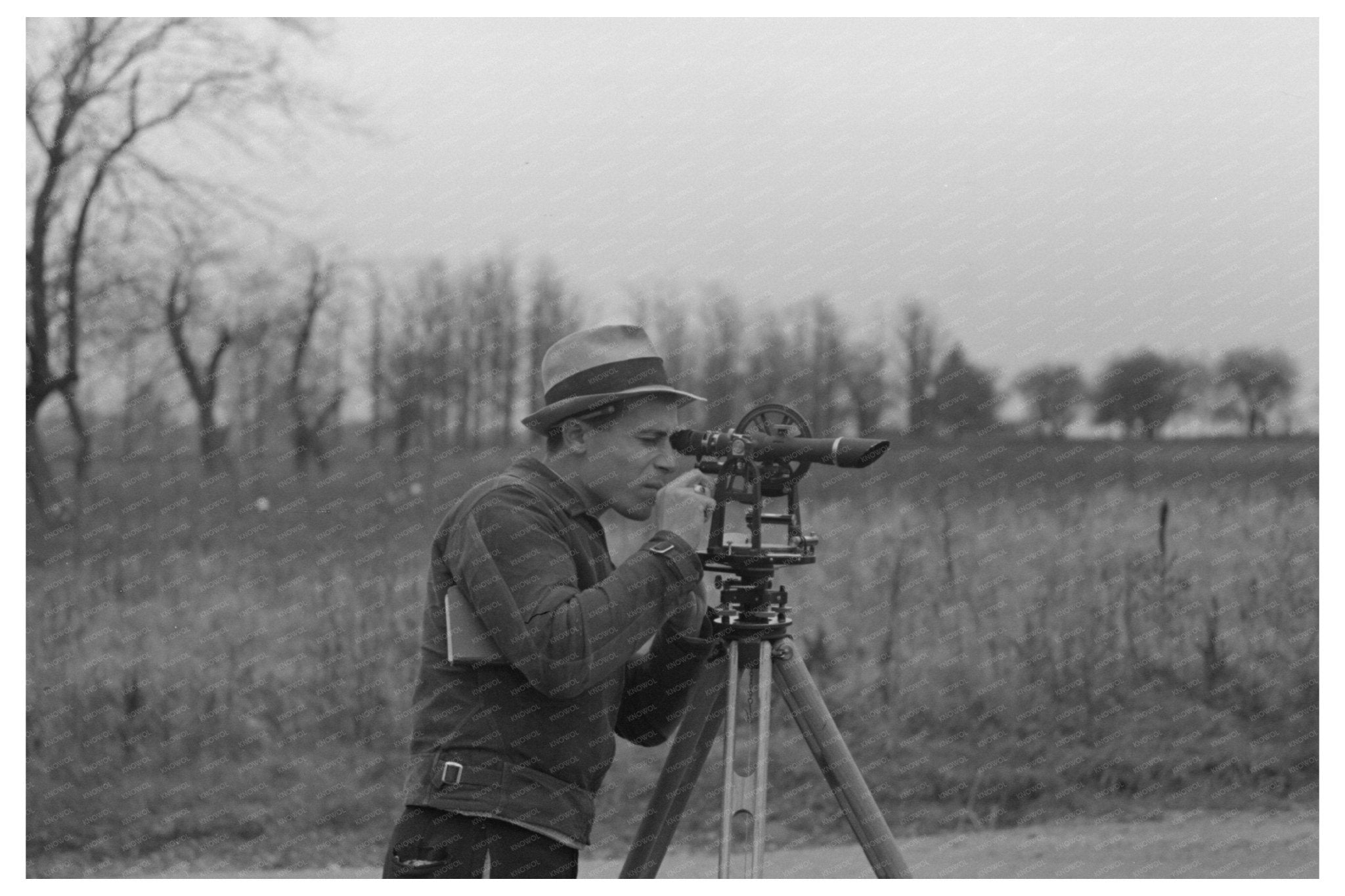 Surveyor at Jersey Homesteads Hightstown New Jersey 1936 - Available at KNOWOL