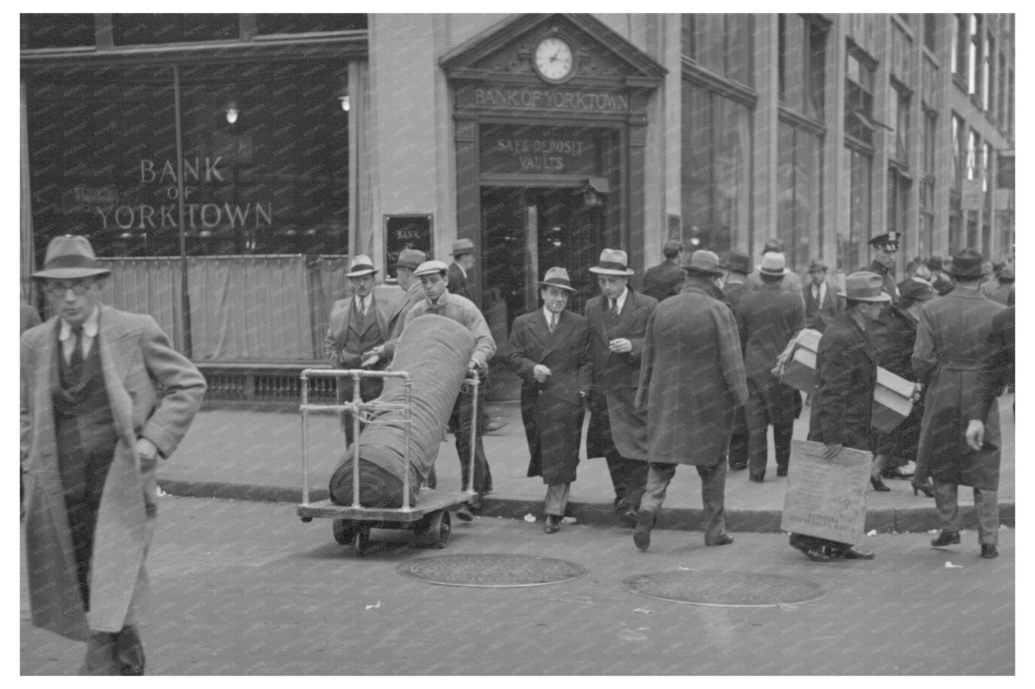 Teenager Reading Newspaper on 38th Street NYC 1936 - Available at KNOWOL