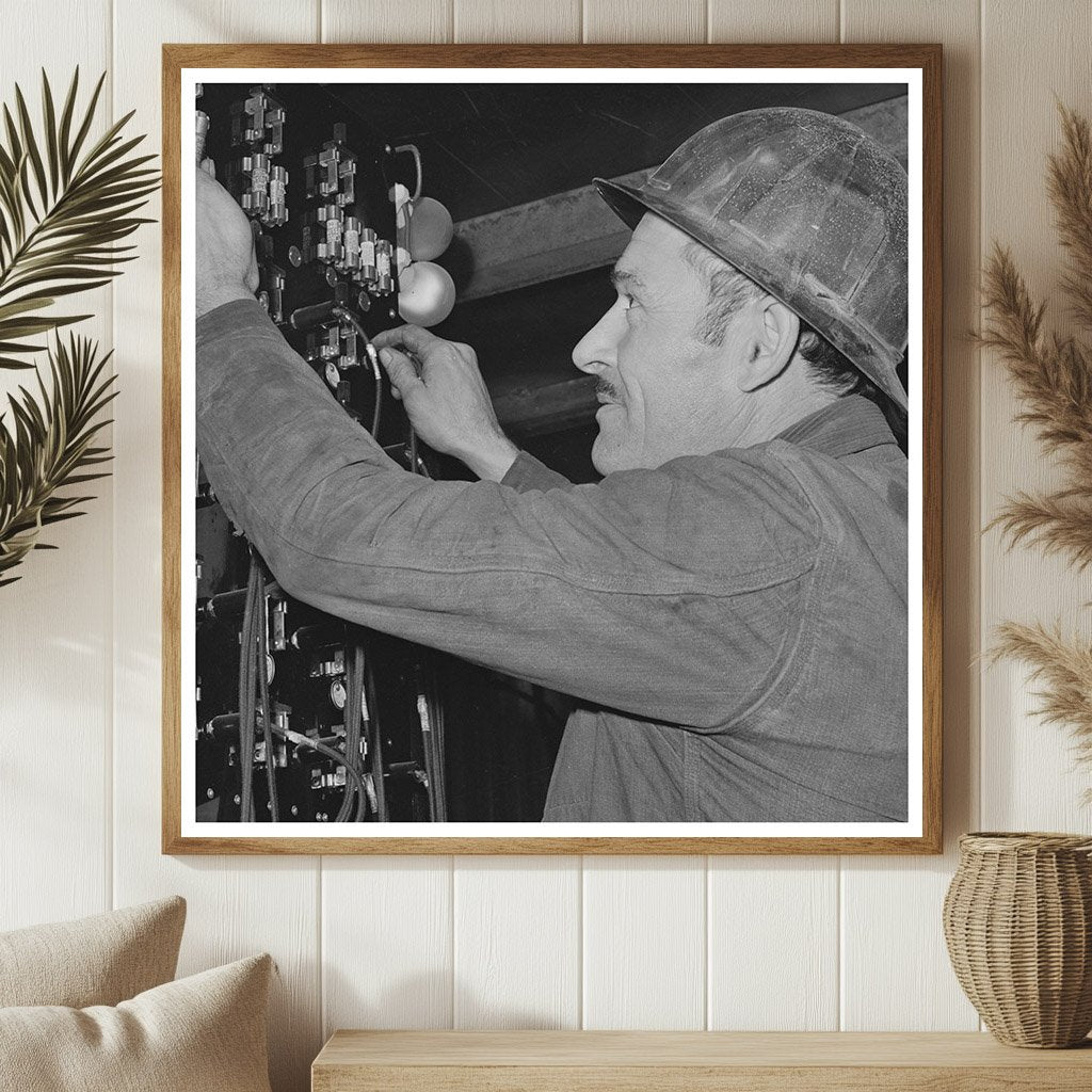 Telephone Switchboard Worker at Shasta Dam December 1941 - Available at KNOWOL