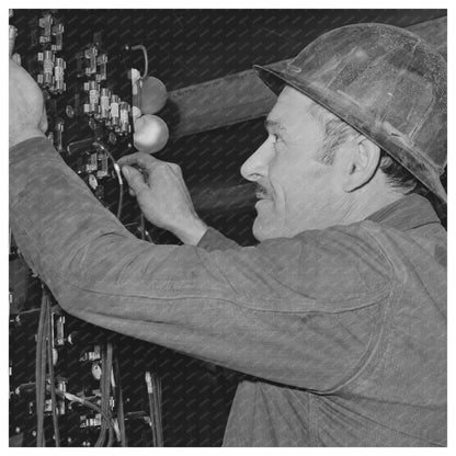 Telephone Switchboard Worker at Shasta Dam December 1941 - Available at KNOWOL