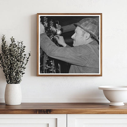 Telephone Switchboard Worker at Shasta Dam December 1941 - Available at KNOWOL