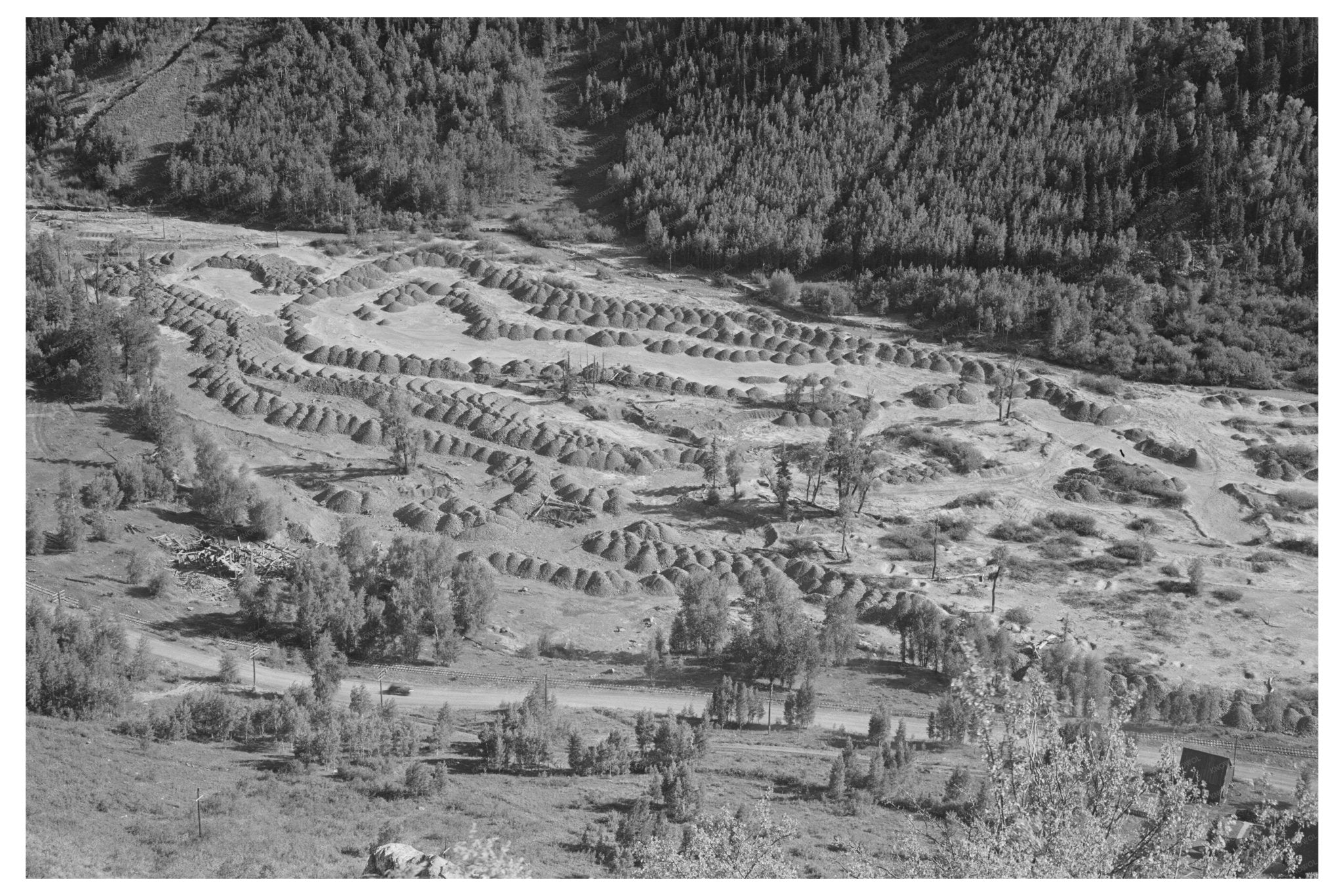 Telluride Gold Mill Tailings Pit September 1940 - Available at KNOWOL