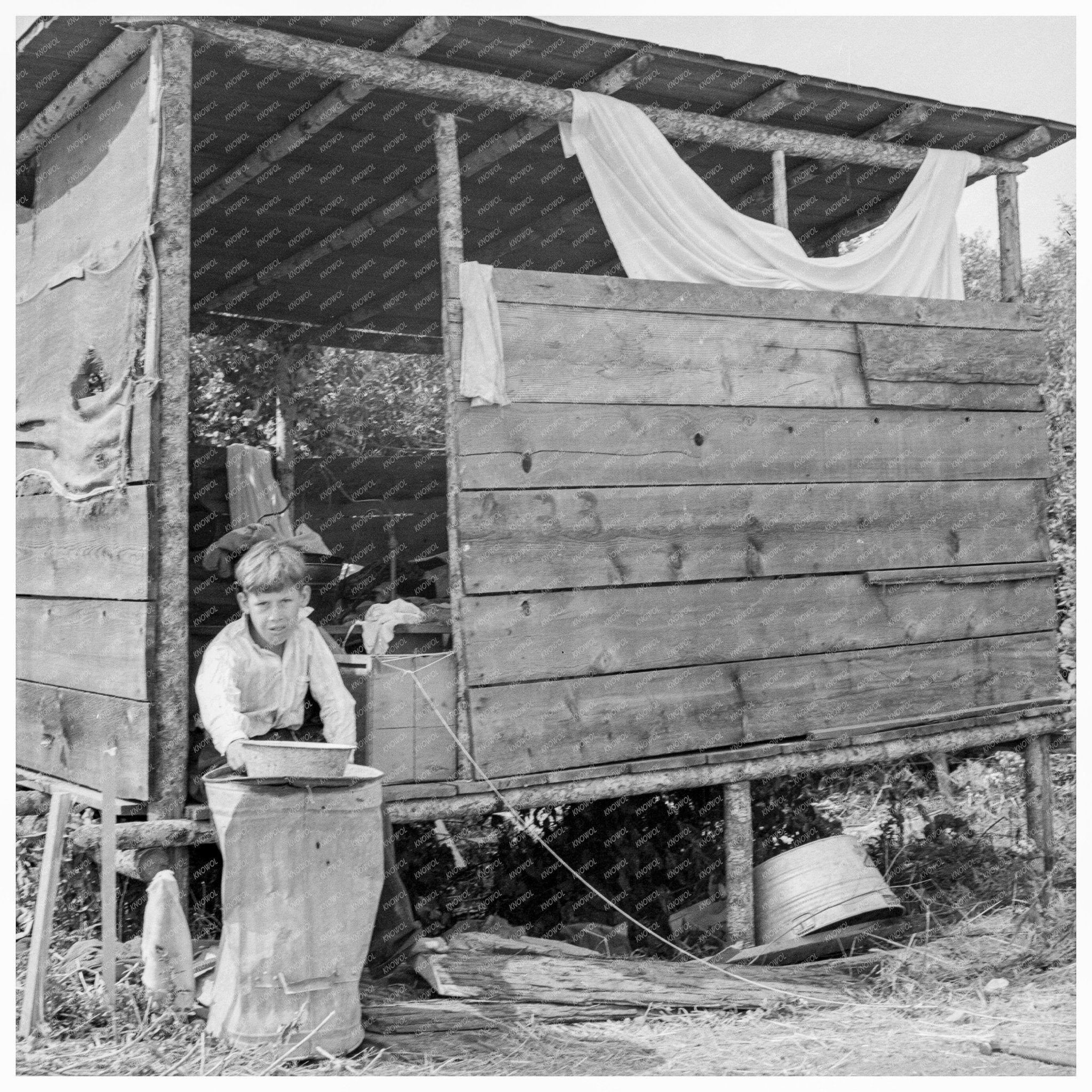 Temporary Shacks for Hop Pickers Josephine County Oregon 1939 - Available at KNOWOL