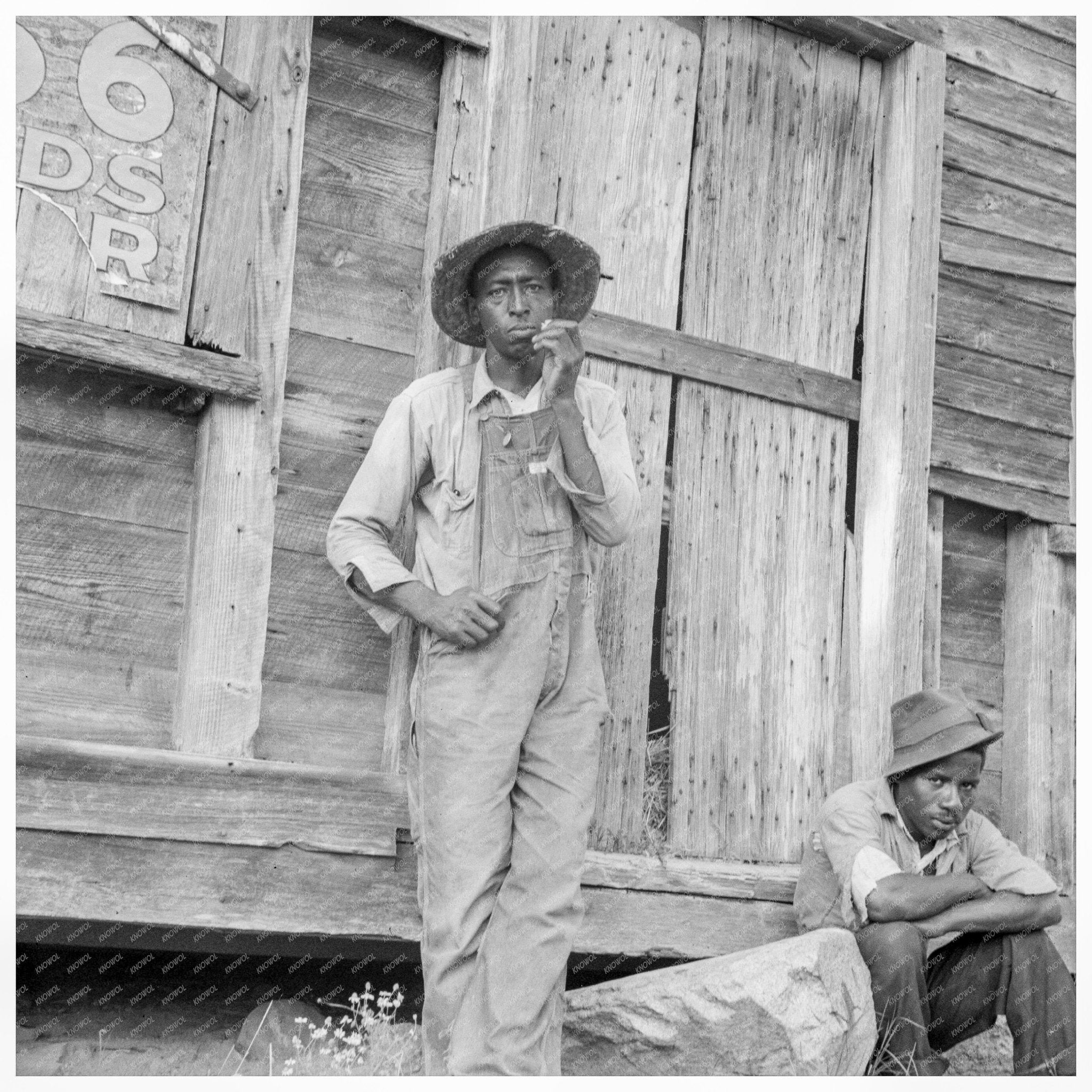 Tenant Farmer and Friend in Chatham County 1939 - Available at KNOWOL