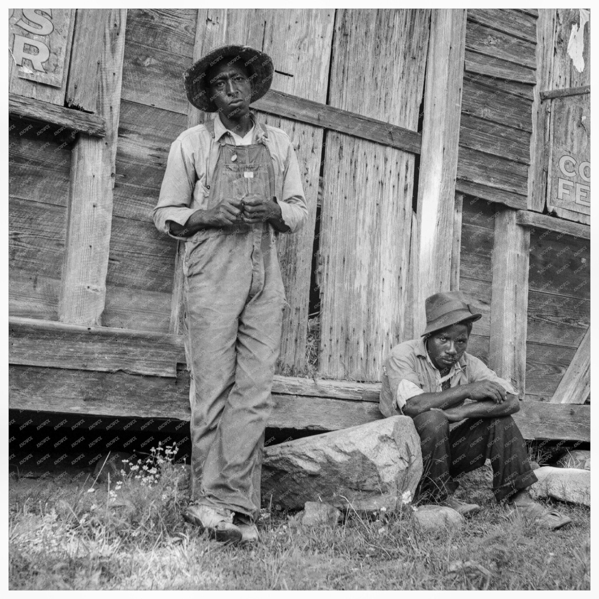 Tenant Farmer and Friend North Carolina July 1939 - Available at KNOWOL