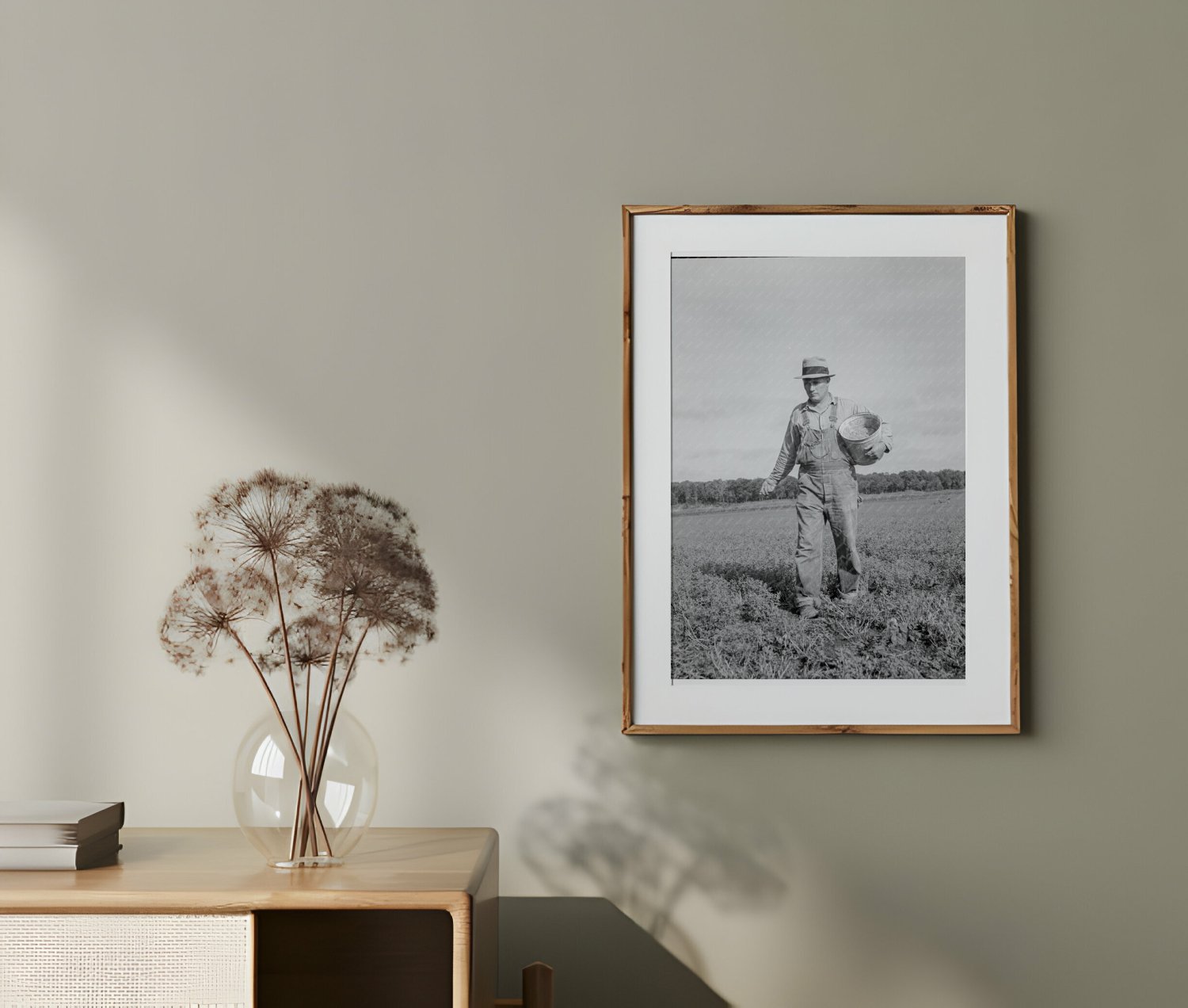 Tenant Farmer Applying Grasshopper Bait in Alfalfa Field Oklahoma 1937 - Available at KNOWOL