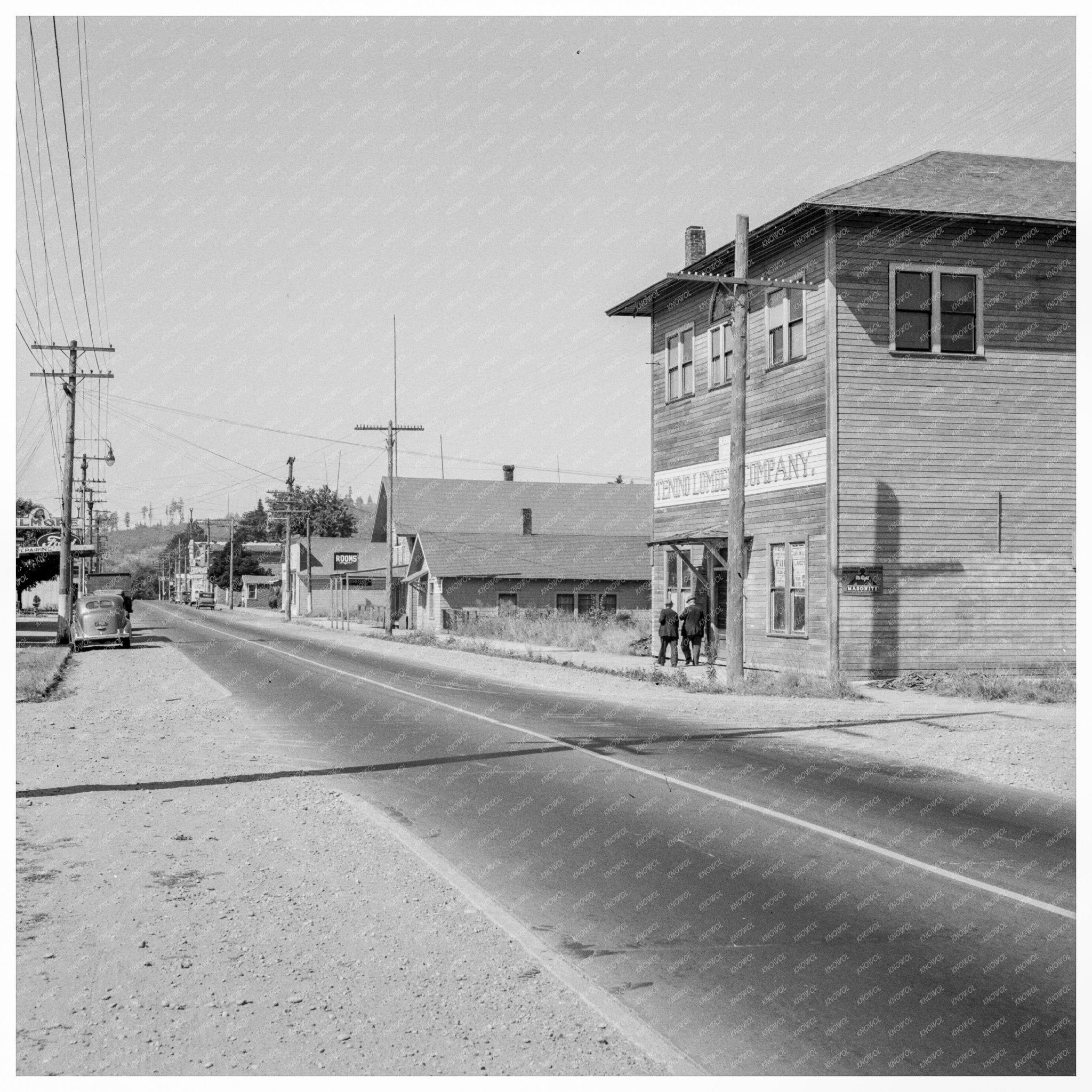 Tenino Washington Main Street Lumber Company 1939 Image - Available at KNOWOL