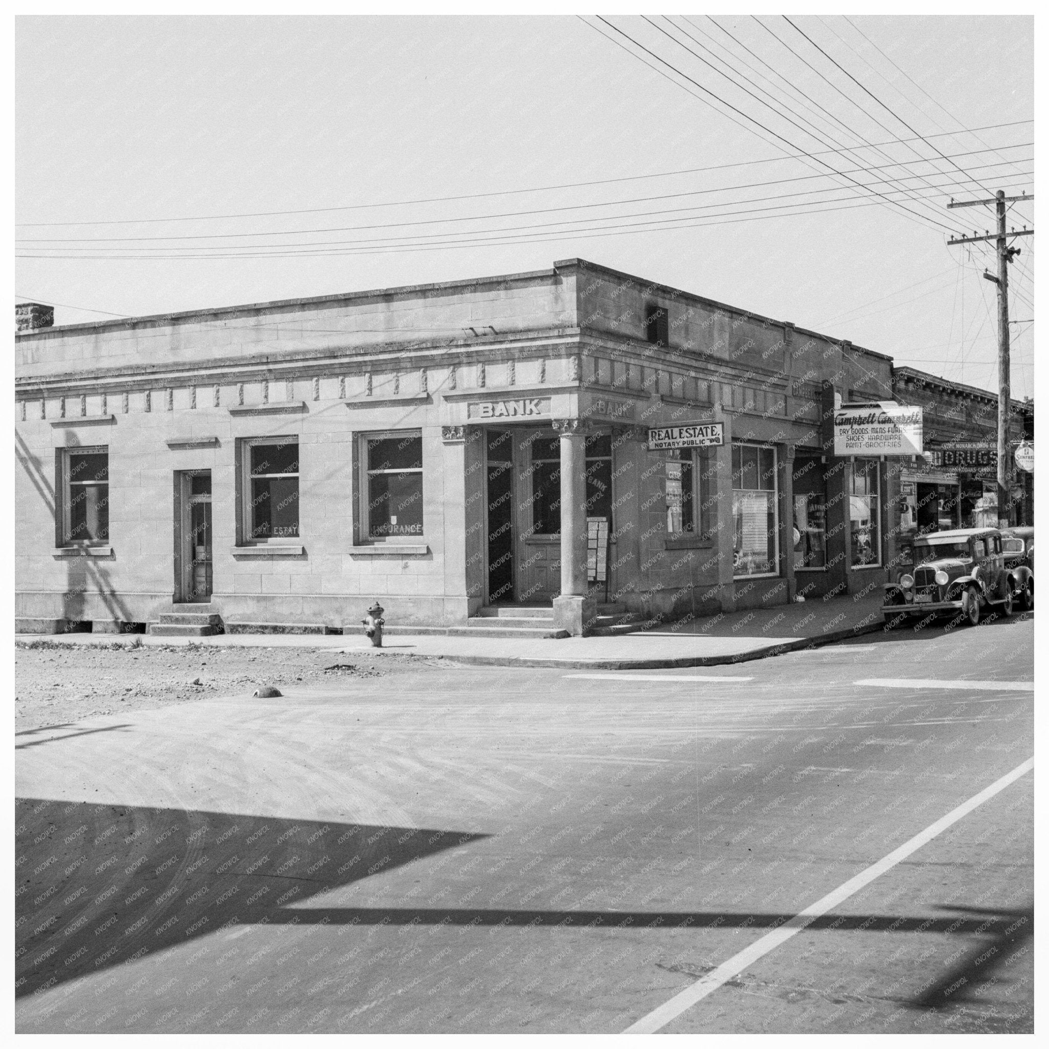 Tenino Washington Main Street Street Scene August 1939 - Available at KNOWOL