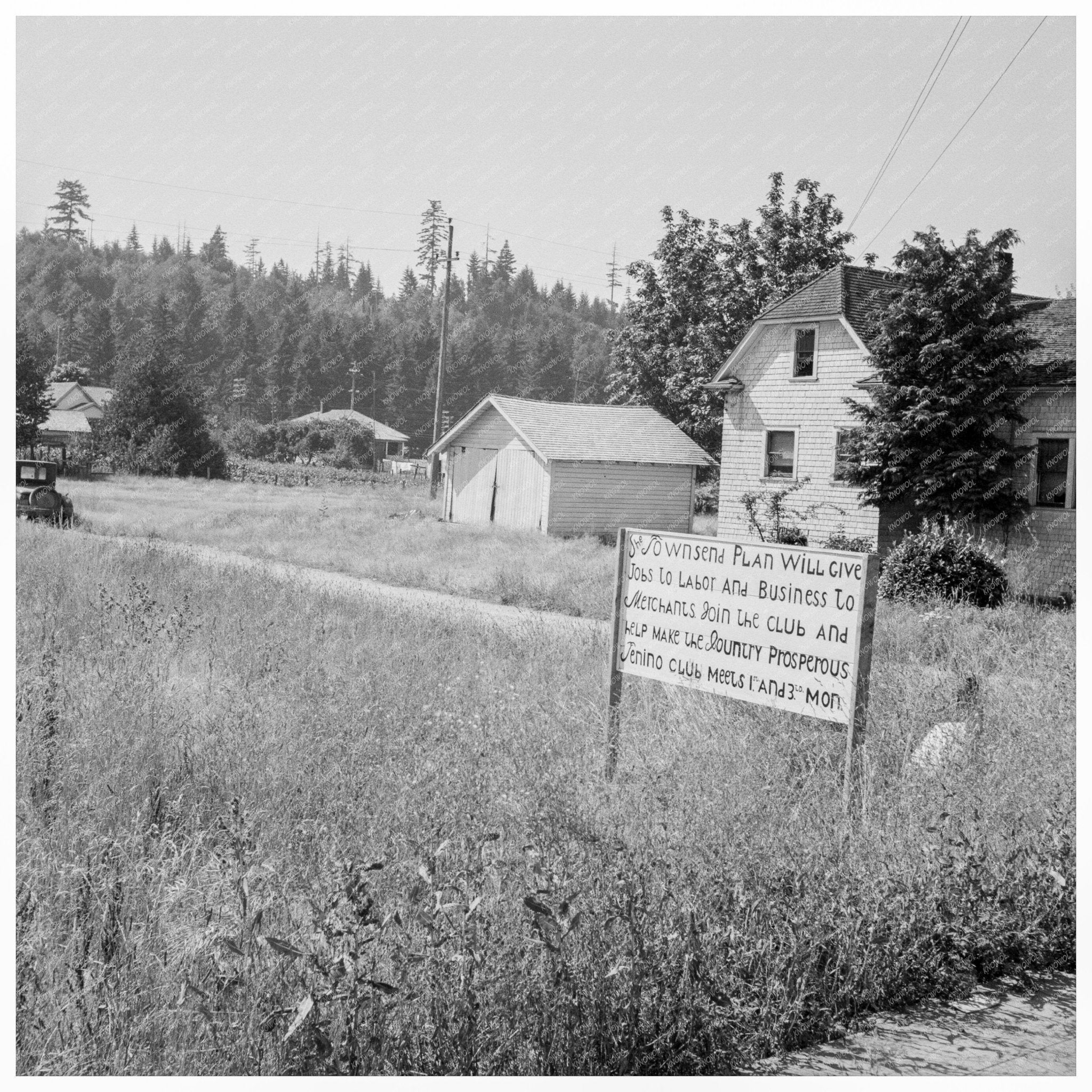 Tenino Washington Northern Entrance Sign August 1939 - Available at KNOWOL