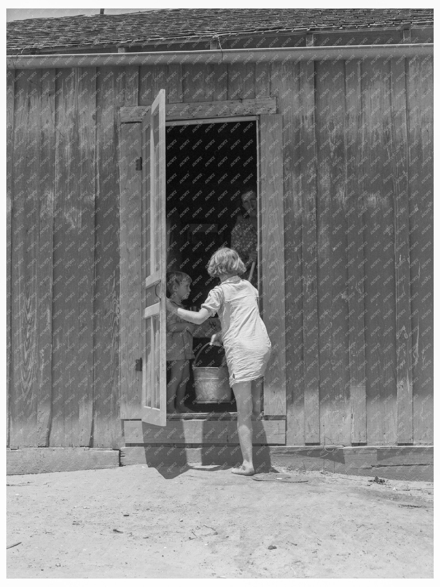 Texas Child Carrying Water Vintage Photo June 1937 - Available at KNOWOL