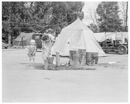 Texas Drought Refugees in Cotton Camp 1936 - Available at KNOWOL