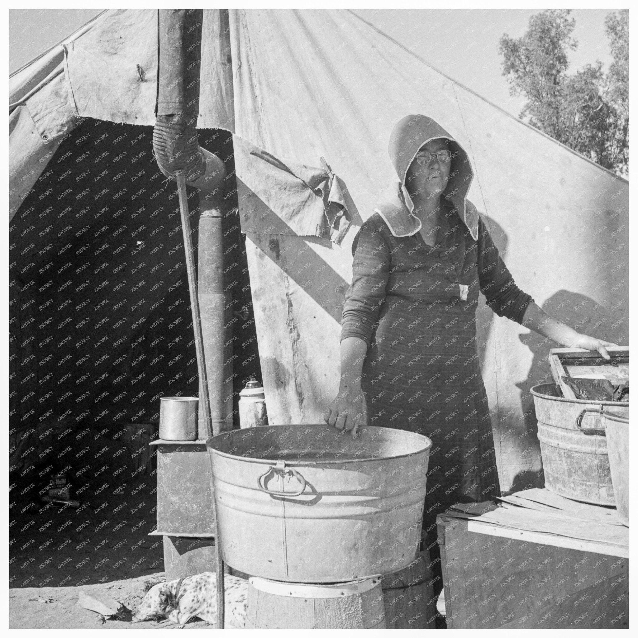 Texas Woman in Carrot Pullers Camp February 1939 - Available at KNOWOL