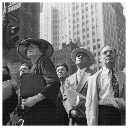 Times Square Crowd Watches News June 6 1944 - Available at KNOWOL