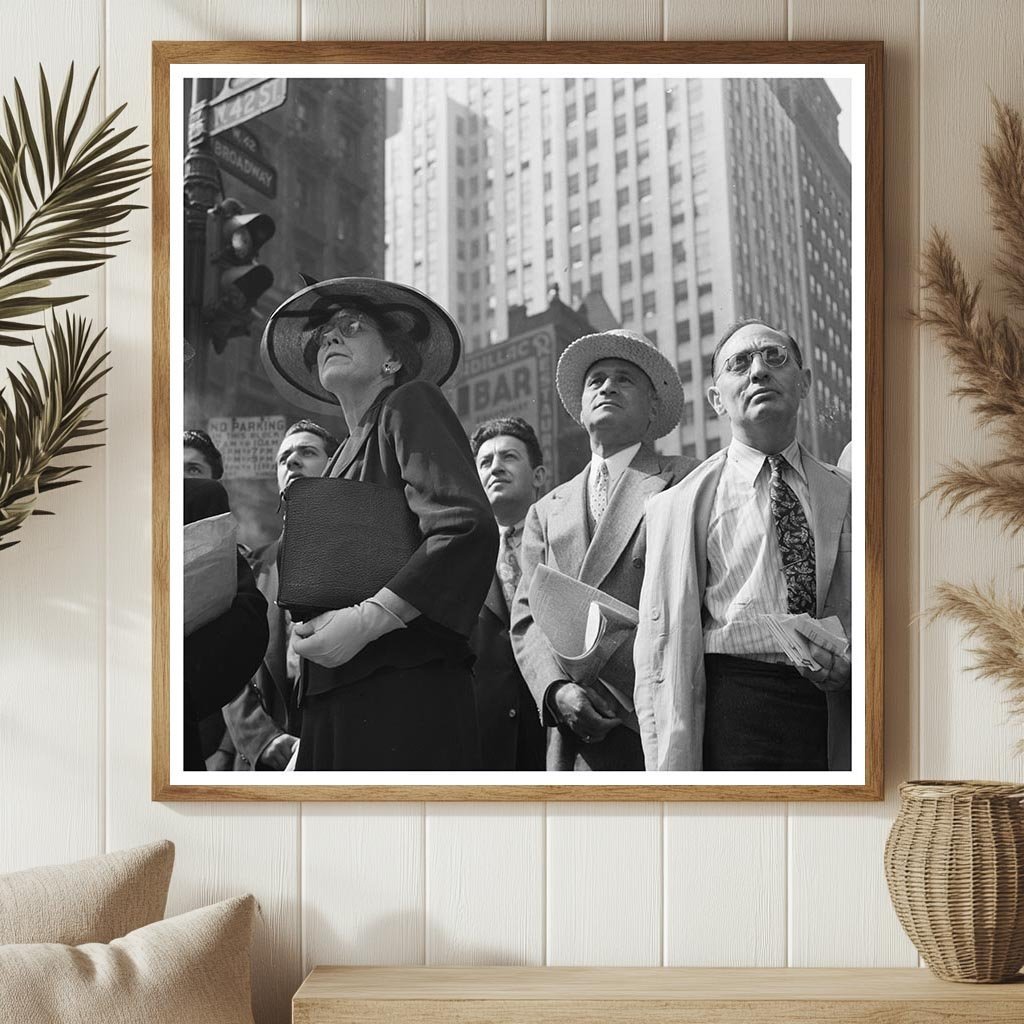 Times Square Crowd Watches News June 6 1944 - Available at KNOWOL