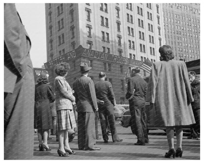 Times Square Gathering June 6 1944 World War II - Available at KNOWOL