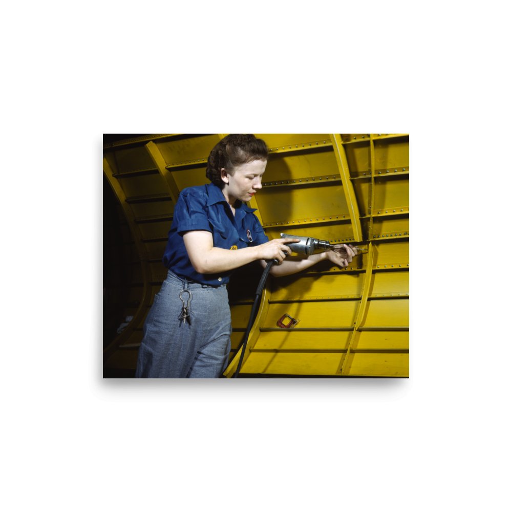 TN - Woman Drills Vultee A - 31 Vengeance Dive Bomber, 1943 - Available at KNOWOL