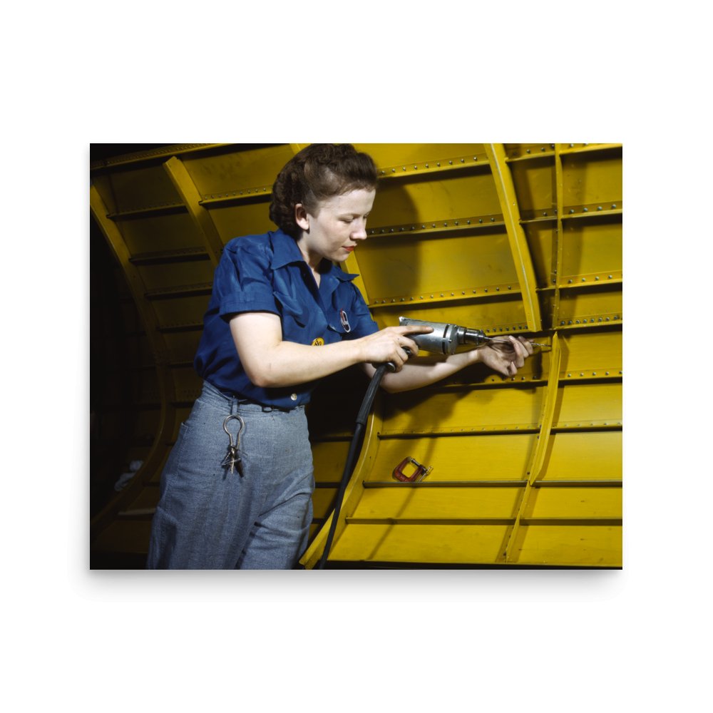 TN - Woman Drills Vultee A - 31 Vengeance Dive Bomber, 1943 - Available at KNOWOL