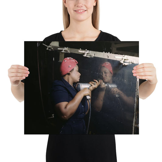 TN - Woman Operates Rivet Gun on Vultee A - 31 Vengeance Bomber, WWII 1943 - Available at KNOWOL