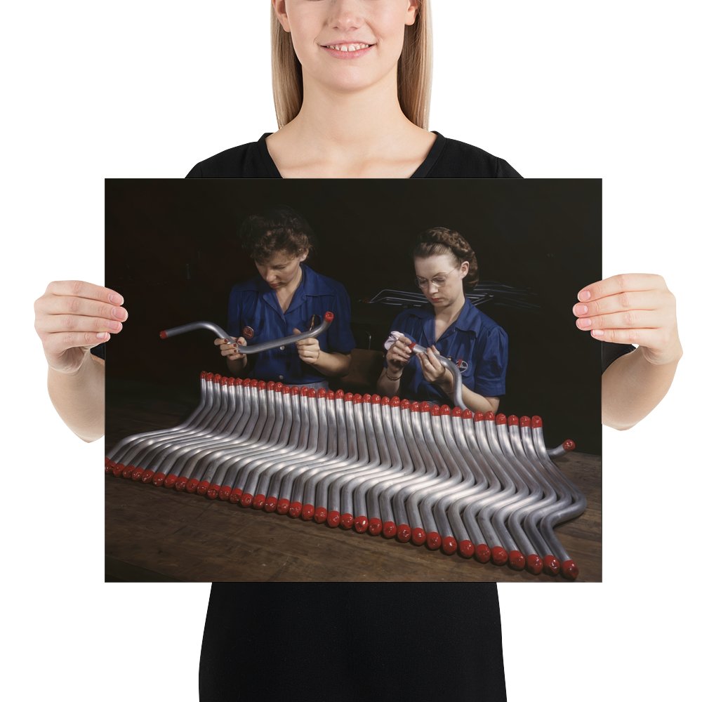 TN - Women Inspect Tubing for Vultee A - 31 Vengeance Bomber, WWII 1943 - Available at KNOWOL