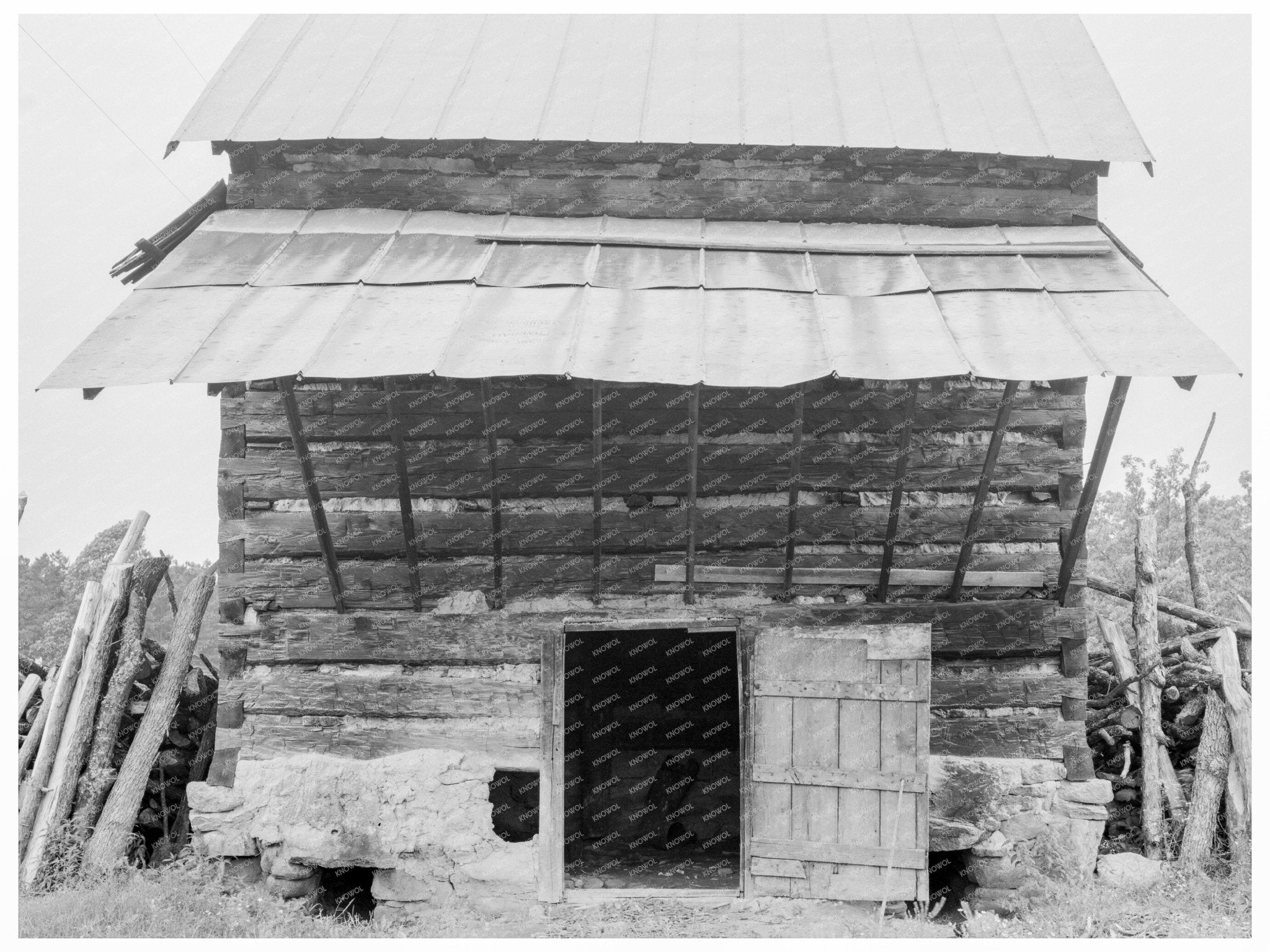 Tobacco Barn in Olive Hill North Carolina 1939 - Available at KNOWOL