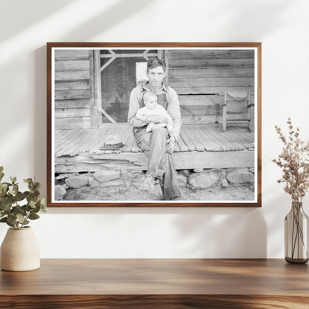 Tobacco Sharecropper and Baby on Porch July 1939 - Available at KNOWOL