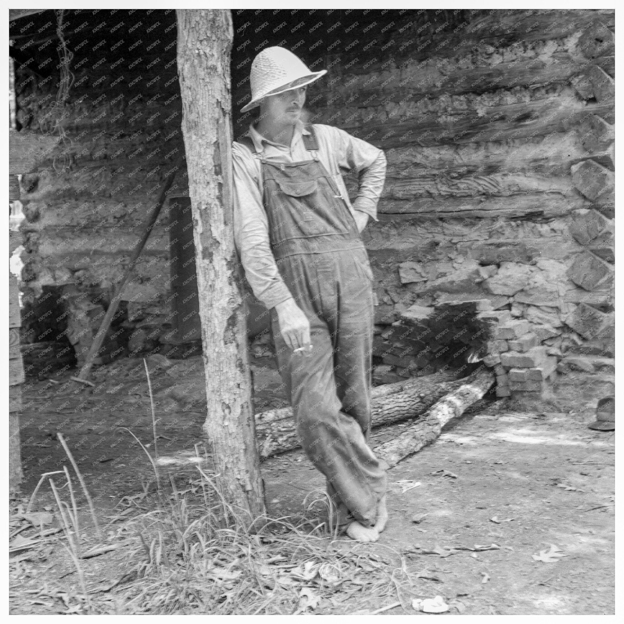 Tobacco Sharecropper Relaxing Granville County 1939 - Available at KNOWOL