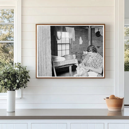 Tobacco Sharecroppers Wife Bathing Baby North Carolina 1939 - Available at KNOWOL