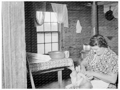 Tobacco Sharecroppers Wife Bathing Baby North Carolina 1939 - Available at KNOWOL