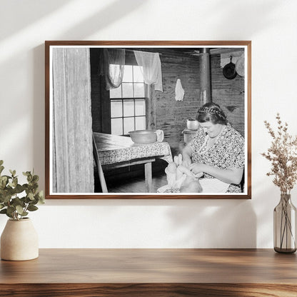 Tobacco Sharecroppers Wife Bathing Baby North Carolina 1939 - Available at KNOWOL