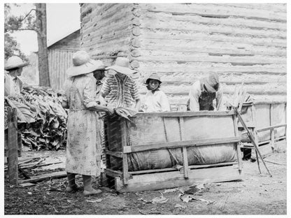 Tobacco Stringing in Granville County North Carolina 1939 - Available at KNOWOL