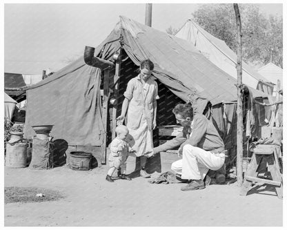 Tom Collins with Drought Refugee Family California 1936 - Available at KNOWOL